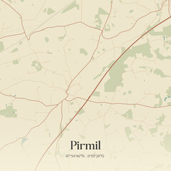 Obraz premium Vintage map of Pirmil, France.