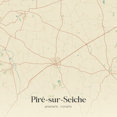 Obraz premium Vintage map of Piré-sur-Seiche, France.