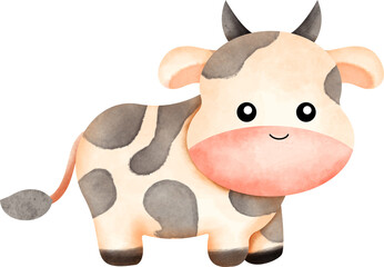 watercolor cow