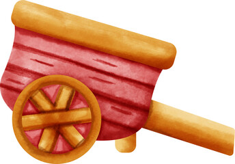 watercolor farm cart