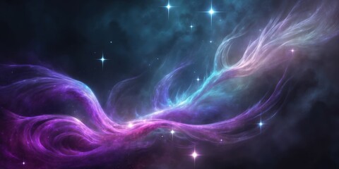 Glowing Nebula with Purple and Blue Hues