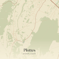 Obraz premium Vintage map of Plottes, France.