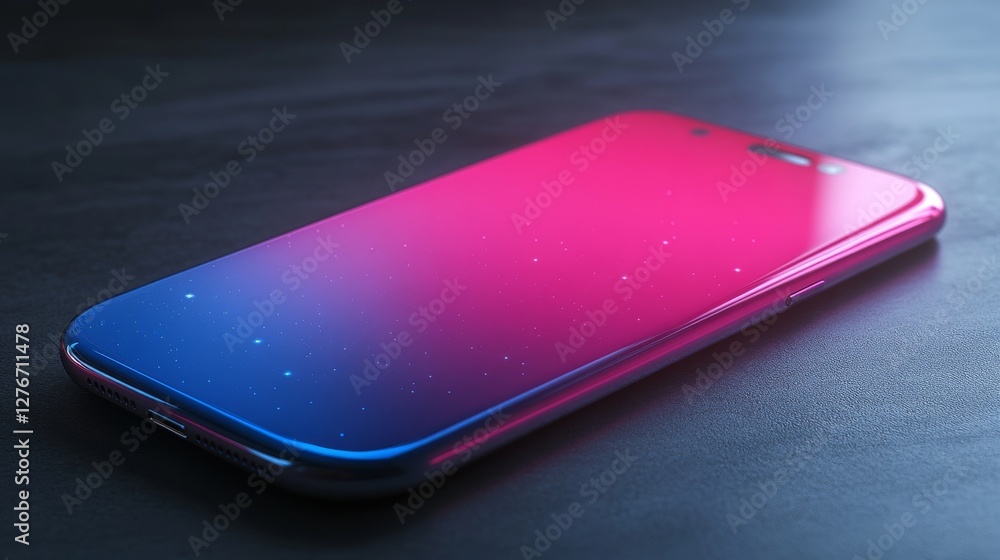 Aufkleber a 3d-rendered ui icon illuminated with neon lights, displayed on a black background