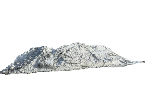 Pile of plowed snow, isolated 