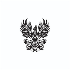 Elegant Black Phoenix Tattoo Design – Symbol of Rebirth & Strength