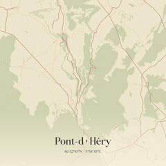 Obraz premium Vintage map of Pont-d'Héry, France.