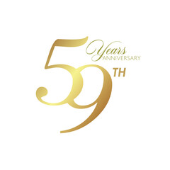 59th-anniversary celebration design template. 58 years vector and illustration