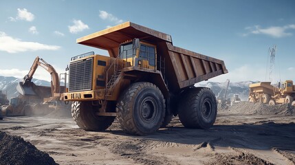 Obraz premium dump truck on the road