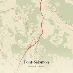 Obraz premium Vintage map of Pont-Salomon, France.