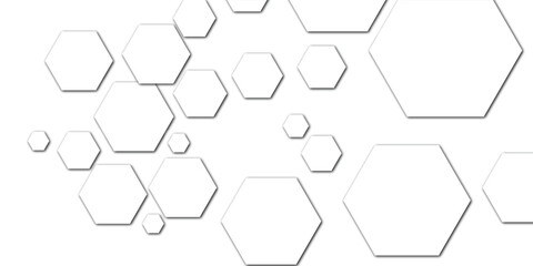Abstract technology white and grey geometric hexagon shape on transparent background vector.

