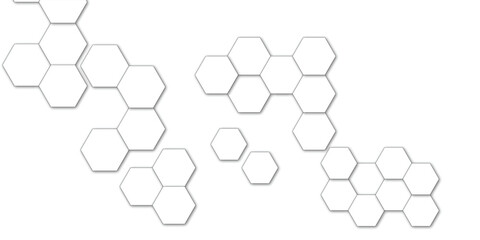 Abstract technology white and grey geometric hexagon shape on transparent background vector.

