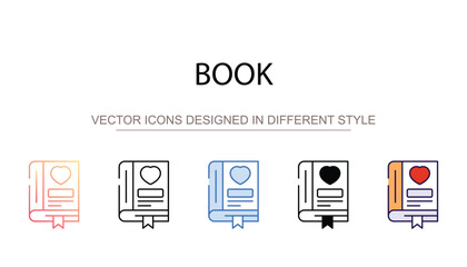 Book icon design with white background stock illustration