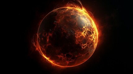 Obraz premium generate 2 Shortsingle line ai images According to Adobe Stock prompts Titles Rules relevant to Solar Planet In Space 3d Render Isolated On Black Background in start of each prompt and also add