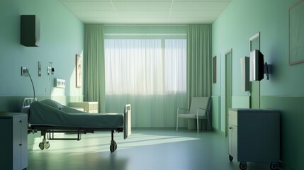 Hospital discharge explanation by a nurse in a clean, calm room. Featuring recovery and readiness