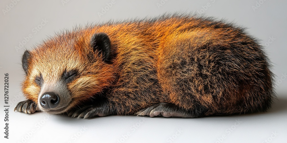 Aufkleber unique sleeping creature resting peacefully on a flat surface in a well-lit environment during dayti