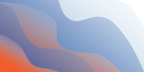 abstract banner background with blue, orange and gray wavy shapes. vector illustration