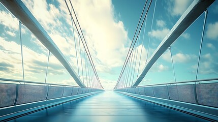 Obraz premium Modern Suspension Bridge Perspective