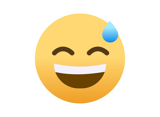 Illustration of an Popular Cold Sweat Emoji