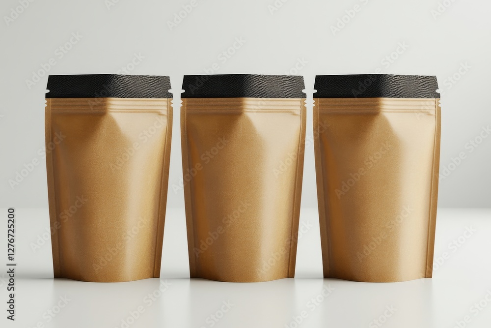 Poster a set of packaging template mockups with a stand-up pouch front view, complete with a clipping path