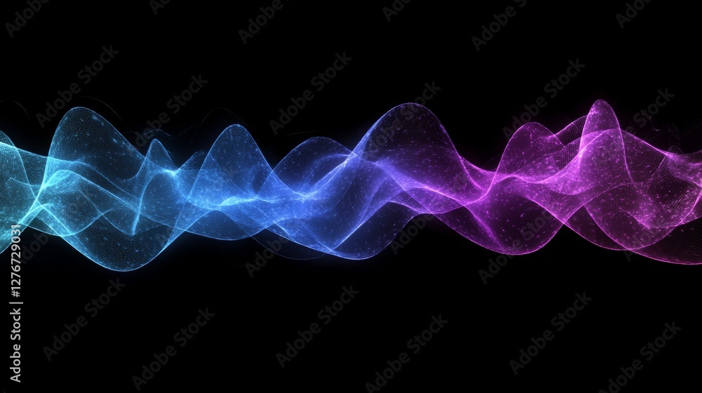 Poster the stream formed by cyber big data flow, blockchain data fields, and network line connections illus