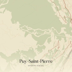 Obraz premium Vintage map of Puy-Saint-Pierre, France.