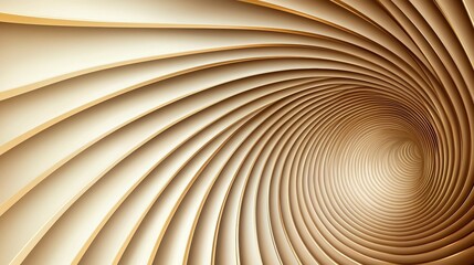 Abstract Gold and Beige Swirling Tunnel
