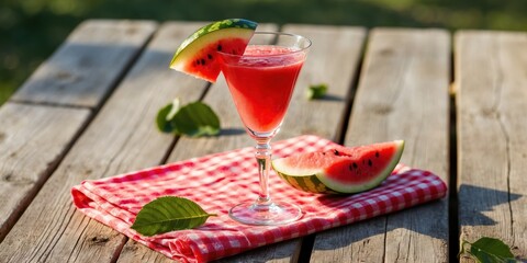  Watermelon Cocktail with Fresh Garnish