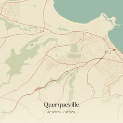 Obraz premium Vintage map of Querqueville, France.