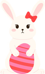 Cute Easter Bunny with Pink Easter Egg illustration