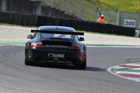 Scarperia, 5 April 2024: Porsche 996 GT3-RS year 2001 in action during Mugello Classic 2024 at Mugello Circuit in Italy.