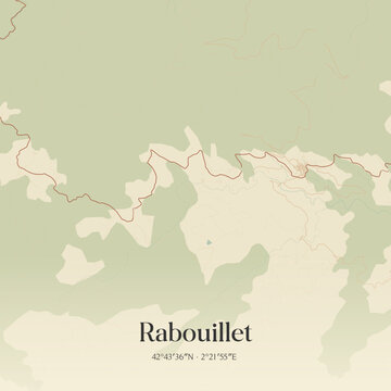 Vintage map of Rabouillet, France.
