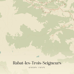 Obraz premium Vintage map of Rabat-les-Trois-Seigneurs, France.