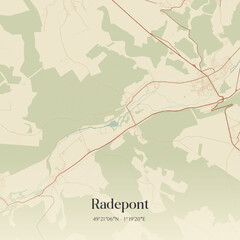 Obraz premium Vintage map of Radepont, France.