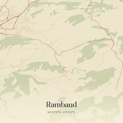 Obraz premium Vintage map of Rambaud, France.