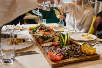 An Elegant Dining Experience Featuring a Lavish Feast of a Wide Variety of Dishes
