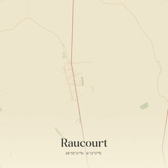 Fototapeta premium Vintage map of Raucourt, France.