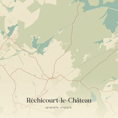 Obraz premium Vintage map of Réchicourt-le-Château, France.