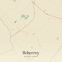 Obraz premium Vintage map of Reherrey, France.