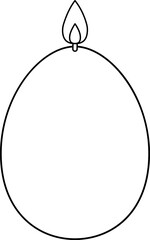 Easter Egg Shaped Candle outline.
lit Egg Shaped Candle coloring page vector.
Transparent background.
