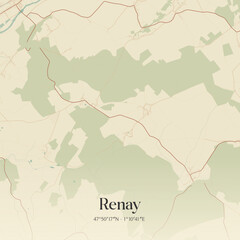 Obraz premium Vintage map of Renay, France.