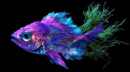Fototapeta premium Vibrant Aquatic Dream, A Surreal Fish Portrait