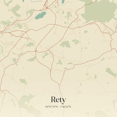 Naklejka premium Vintage map of Rety, France.