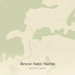 Obraz premium Vintage map of Revest-Saint-Martin, France.