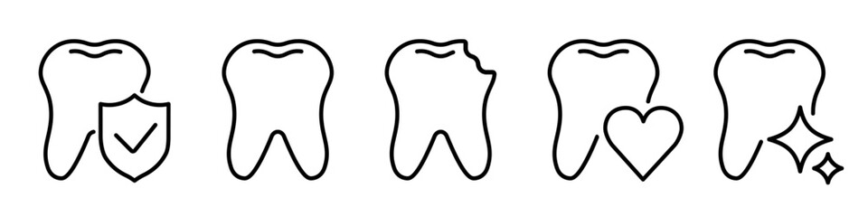 Tooth icon set. Dentist icon