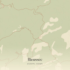 Obraz premium Vintage map of Rieussec, France.