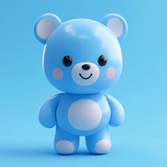 Obraz premium Cute 3D Blue Bear