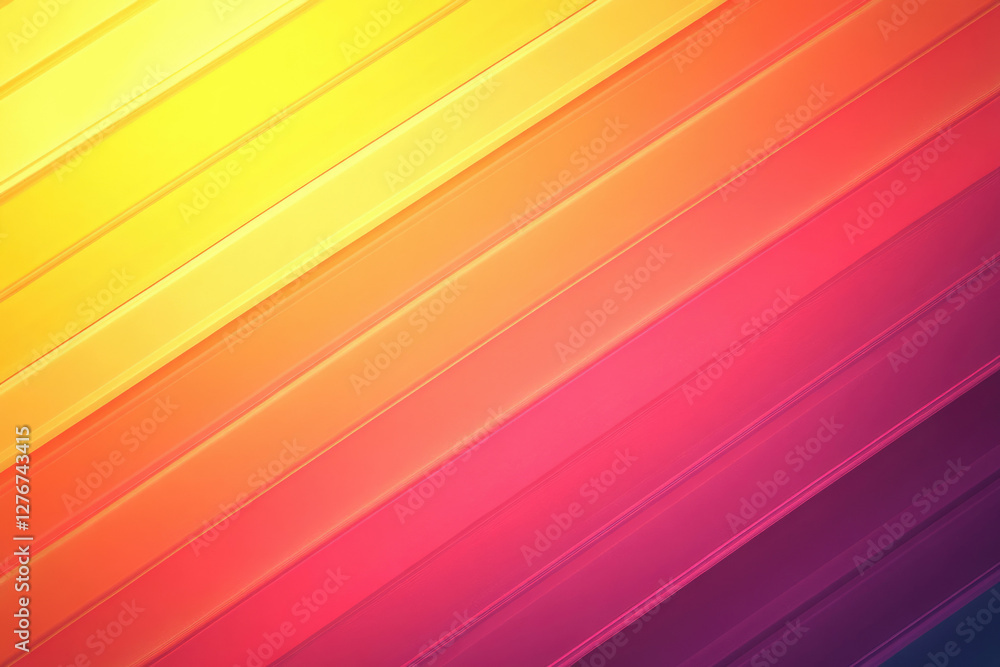 Poster abstract diagonal stripes in warm color gradient from yellow to purple.