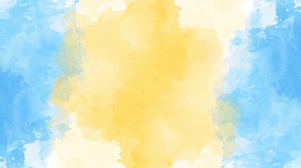 Obraz premium Bright and Cheerful Abstract Watercolor Painting with Yellow and Blue Shades for Creative Projects