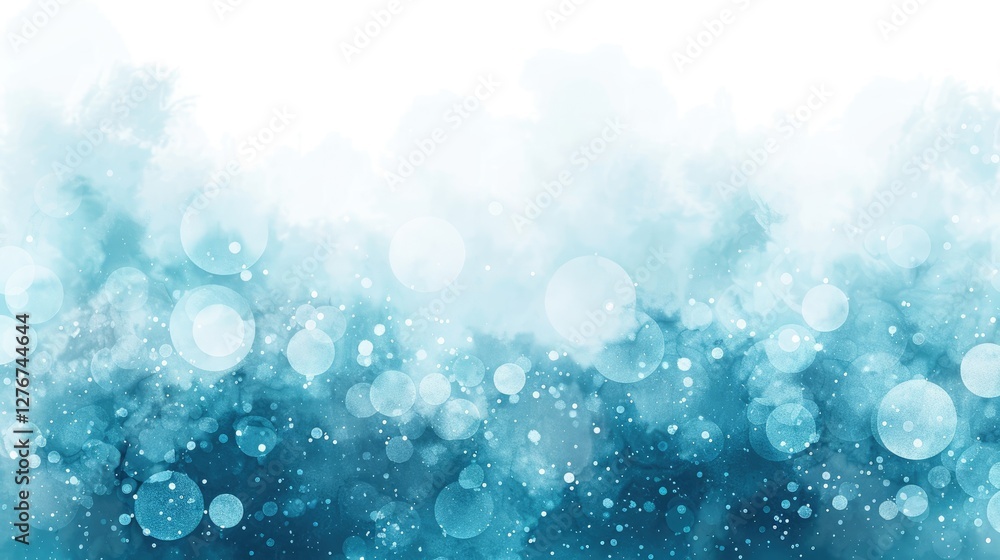 Poster Soft Blue Background with Bokeh Effect and Subtle Watercolor Texture for Design Projects