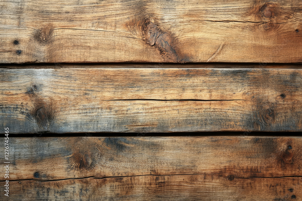 Poster rustic brown wooden planks with visible grain and knots, showing texture and age.